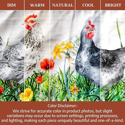 Maison d' Hermine Double Oven Mitts 100% Cotton 7"x35" Double Oven Mitt Heat Resistant BBQ Cooking Gloves with Loop Baking Grilling Kitchen Hotel Home Farmhouse Spring Summer (Basse Cour)