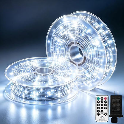 2 Pack 450 LED Fairy Lights Plug in 2 x 88FT Total 176FT Silver Wire Twinkle String Light with Remote Timer Dimmable Waterproof Copper Wire Lights for Bedroom Patio Garden Tree Wedding Christmas Decor