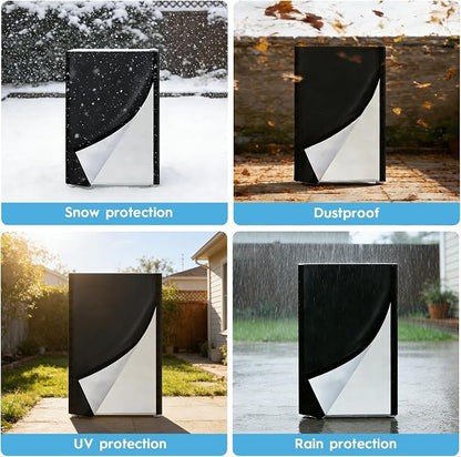 Mini Fridge Cover, Waterproof Upright Outdoor Refrigerator Covers 22" W X 23" D X 34" H Heavy Duty Beverage Beer Refrigerators Cover for Most 3.0 Cubic Compact Mini Freezer, Black