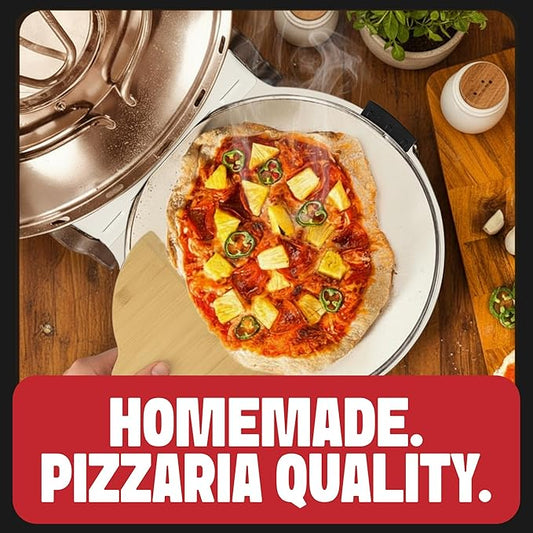 PIEZANO Crispy Crust Pizza Oven by Granitestone – 12 Inch Electric Pizza Oven Indoor Countertop Maker with Ceramic Stone Heats up to 800˚F for Delicious Stone Baked Pizzeria Style Pizza at Home