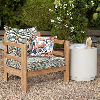 DYTXIII Outdoor Deep Seat Cushion Set, Water Repellent 24"x24" Patio Thick Cushions Replacement with Seat & Back Pillow for Patio Sofa, Wicker Chair, Couch - Crayon Shells