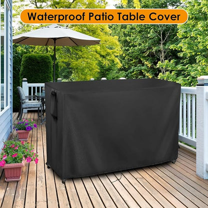 Kingling Outdoor Table Cover for Outdoor Bar Table, 78 Inch Waterproof Patio Bar Table Cover Outdoor Prep Table Covers - 78''L x 36''W x 43''H(Black)