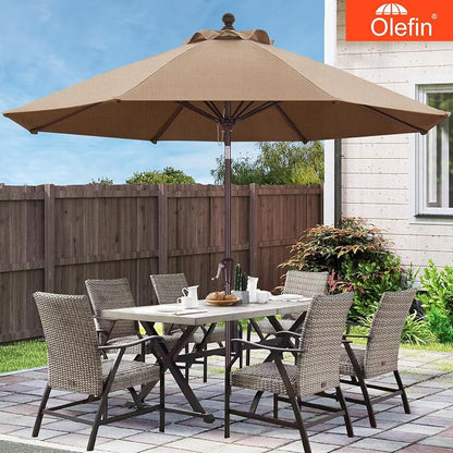 MASTERCANOPY 9ft Olefin 5-Year-Non-Fading Patio Umbrella Orange | UV/Water/Fade-Resistant Canopy, Vented Top, 8 Fiberglass Ribs – Ideal For Deck, Yard, Market