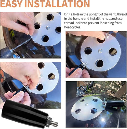 Cool Touch Damper Handle for Grill Vent, Damper Handle Knob Fit for Weber Smokey Mountain WSM Kettle, Easy-Grip Thumb Handles for Weber Smokey Mountain Accessories, Replacement Handle for Webers Grill