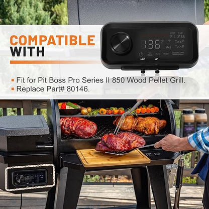 80146 Digital PID Control Board Fit for Pit Boss Pro Series II 850 Wood Pellet Grill, WiFi & Bluetooth Touch Screen Replacement Part Compatible with PB850PS2, Dual Meat Probe Ports