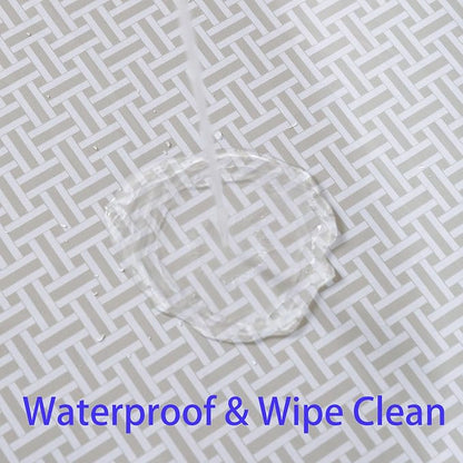 Walrus Heavy Duty Vinyl Tablecloth with Flannel Backing Waterproof Oil-Proof Plastic Table Cloth Stain-Resistant Wipeable Rectangle or Square Table Cover for Indoor and Outdoor (Weaving, 52X70 Inch)