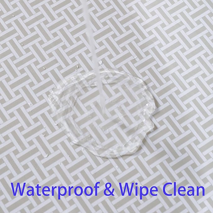 Walrus Heavy Duty Vinyl Tablecloth with Flannel Backing Waterproof Oil-Proof Plastic Table Cloth Stain-Resistant Wipeable Rectangle or Square Table Cover for Indoor and Outdoor (Weaving, 54X54 Inch)