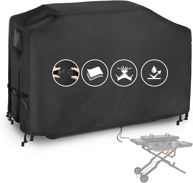 Grill Cover for Blackstone 2357, 28" 2-Burner Propane Griddle | 57 inch Waterproof Outdoor Grill Cover Barbecue Cover for Omnivore Adventure Ready Griddle- 57" L x 22" W x 33" H inch