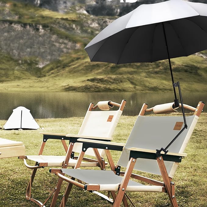 XLINGZA UPF 50+ UV Protection Beach Umbrella with Adjustable Universal Clamp