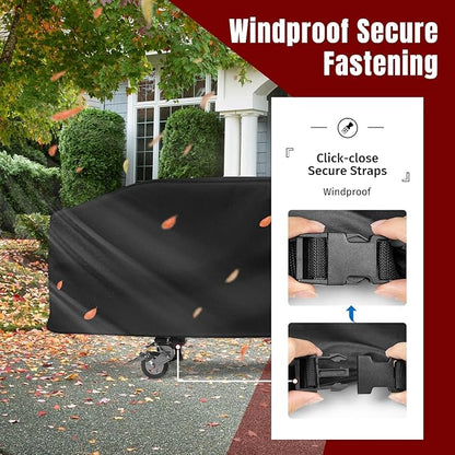 SHINESTAR Griddle Cover for Blackstone 36 Inch Griddle Without Hood, Heavy Duty Waterproof Flat Top Gas Grill Cover with Click-Close Straps, UV-Resistant BBQ Cover for More 4-Burner Griddle
