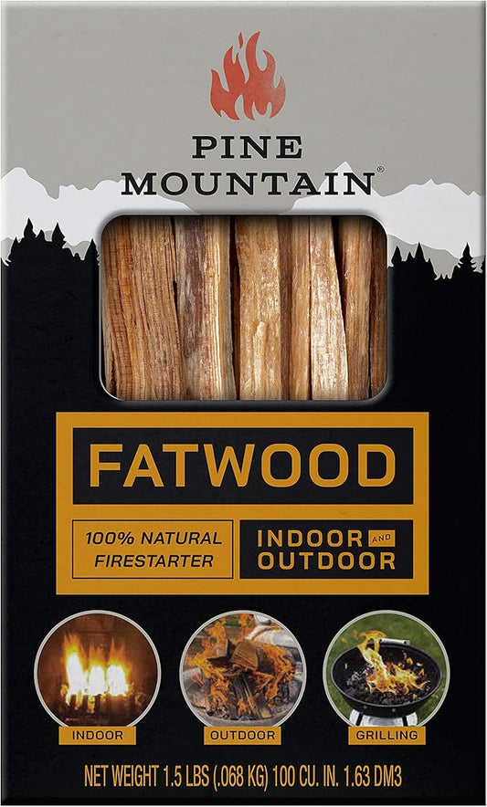 Pine Mountain, Fatwood StarterStikk, Natural Firestarting Sticks for Campfire, Fireplace, Wood Stove, Fire Pit, Indoor & Outdoor Use, 1.5 pound