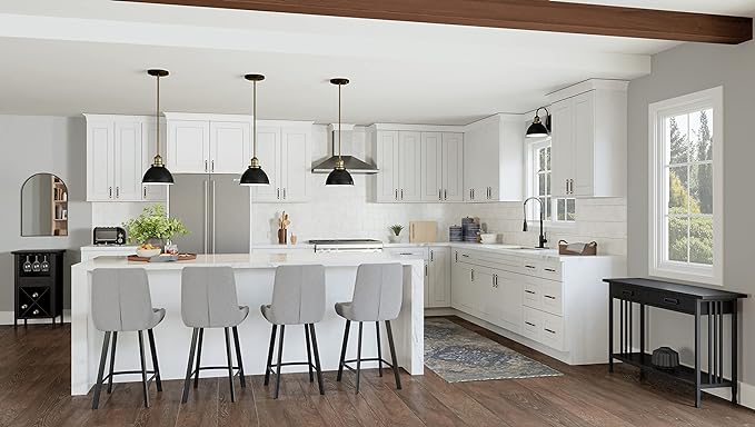 Design House Brookings Shaker Unassembled Bridge Wall Kitchen Cabinet W3618, 36 W x 12 D x 18 H, Painted White with Sherwin Williams®, Solid Wood, 561670