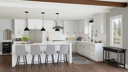 Design House Brookings Kitchen Bridge Cabinet, Soft-Close Doors, Shaker Style, Solid Wood Face & Door Frame, Finished Interior, Easy-To-Assemble, White, 30.0 in. W x 12.0 in. H x 12.0 in. D, 561621