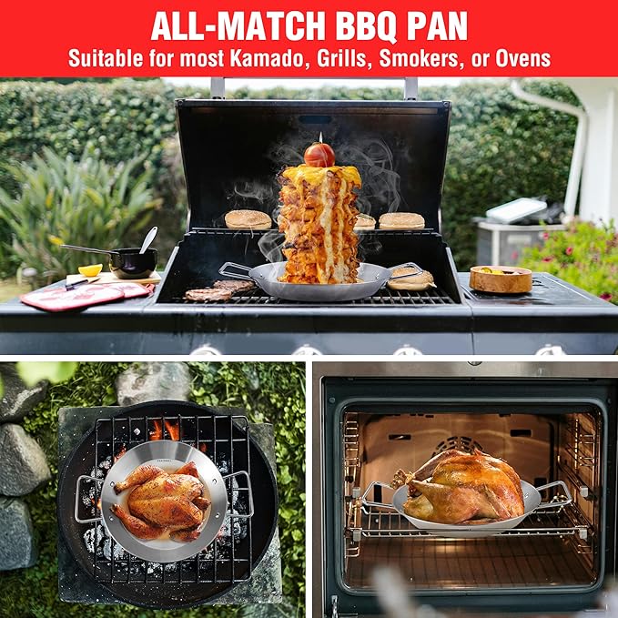 Al Pastor Skewer for Grill Stainless Steel Shawarma Skewer Stand with 3 Spikes (8"/10"/12"),Brush & Anti-scalding Fittings for BBQ Grill Oven