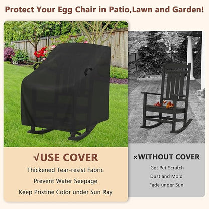 Outdoor Rocking Chairs Set of 2 Cover,Waterproof Covers for Porch Rocking Chairs(2-Pack),All Weather Protector Porch Rocker(35"L x 23"W x 42"H,2-Pcs)