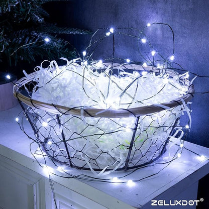 660FT 2000LEDs Fairy Lights Plug in,Green Wire,Cool White | Waterproof Led String Lights,8 Modes Remote Twinkle Light for Outdoor Indoor Christmas Wedding Birthday Garden Decorations