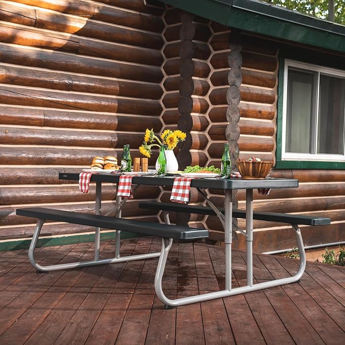 LIFETIME 6-Foot Classic Folding Picnic Table, Seats 8, Green