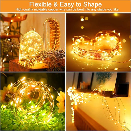 cshare Solar Fairy Lights Outdoor Waterproof,16.4ft 50LED Solar String Lights for Outside 8 Modes 2 Packs for Christmas Halloween Holiday Patio Backyard Garden Deorations Warm White