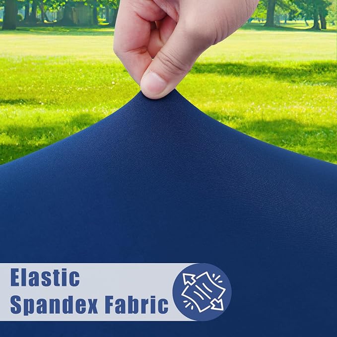 Moosfor Spandex 5 Foot Rectangle Table Cloth, Elastic Fitted Tablecloths for Picnic, Stretch Washable Patio Table Cover for Outdoor, Camping, Banquet and Parties (Navy, 30"x60")