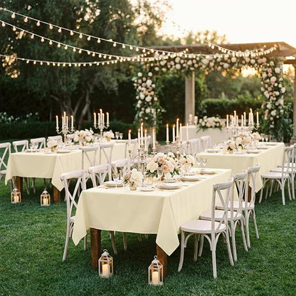 sancua Rectangle Tablecloth - 54 x 108 Inch - Stain and Wrinkle Resistant Washable Polyester Table Cloth, Decorative Fabric Table Cover for Dining Tables, Buffet Parties and Camping, Beige