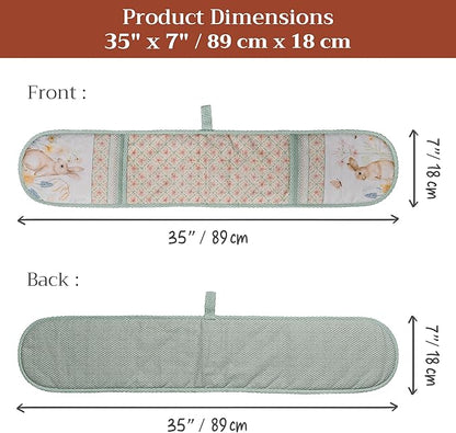 Maison d' Hermine Double Oven Mitts 100% Cotton 7"x35" Double Oven Mitt Heat Resistant BBQ Cooking Gloves with Loop Baking Grilling Kitchen Hotel Home Farmhouse Spring Summer (Easter Dew)