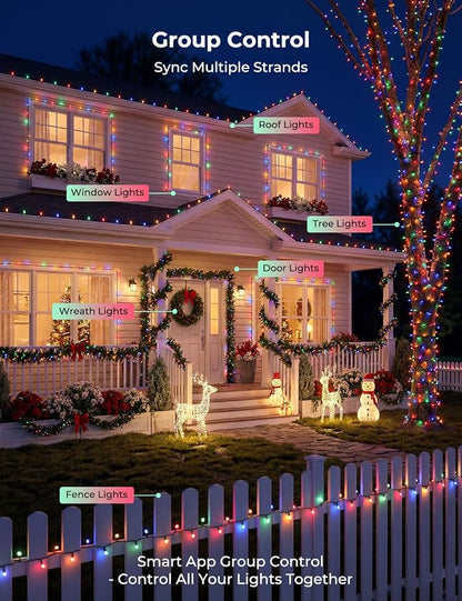 Minetom 82ft 250LED Smart Color Changing Christmas Halloween Tree Lights | LED RGB Outdoor String Twinkle Lights, 16 Milion Adjustable Colors Smart Fairy Lights with App & Timer for Xmas Tree Party