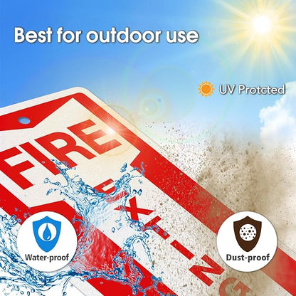 GicnKeuz Fire Extinguisher Sign, 12"x4" .040 Rust Free Heavy Aluminum, Reflective, Weatherproof and Fade Resistant, 2 pre-drilled holes, Easy to Install, Indoors and Outdoors Use (4-Pack)