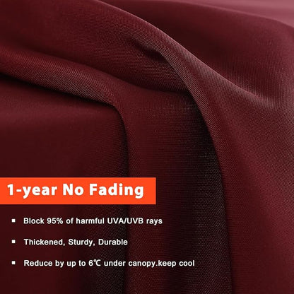 MASTERCANOPY Patio Umbrella 11 ft Replacement Canopy for 8 Ribs-Burgundy Canopy Only