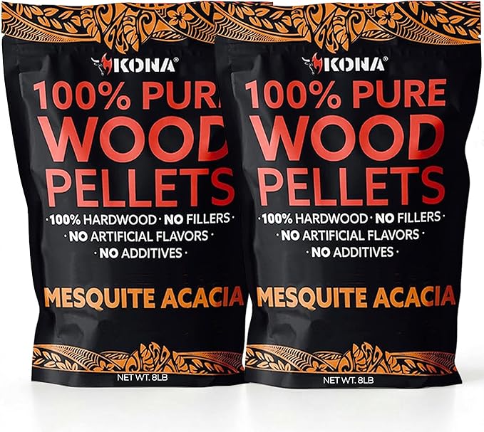 Kona Mesquite Acacia Blend Smoker Pellets, Intended for Ninja Woodfire Outdoor Grill, 16 lb Resealable Bag