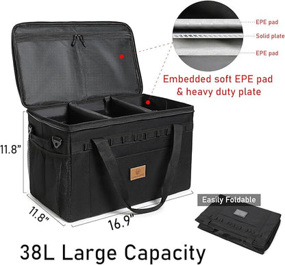 Tactical Camping Storage Bag Utility Tote Bag Camping Kitchen Organizer with Axe Holder & Shoulder Strap