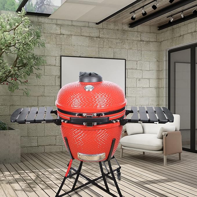 Dracarys Charcoal Kamado Cast Aluminum Top Vent Chimney for Vision Grills Classic B Series 18 Inch Pit Boss 71220, 71240