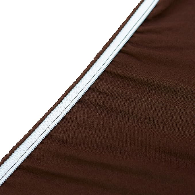 NEWISHER Round Stretch Spandex Fitted Table Cover Brown 60 inch Tablecloth | Fitted Tablecloth, Spandex Stretch Table Cloth, Elastic Edged Tablecloth, Table Top Cover, Tablecloth for Dining Picnic Patio