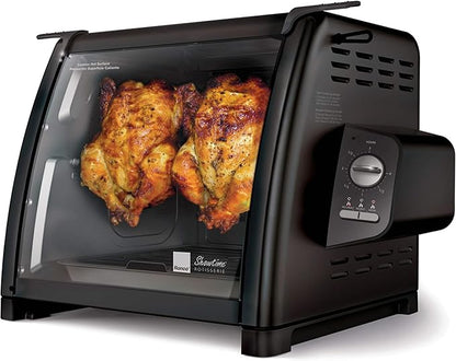 Ronco 5500 Series Countertop Rotisserie Oven, 12-lb Capacity, Black | Rotisserie chicken cooks perfectly, 3 functions - rotisserie, sear, no-heat rotation; basket included; auto shutoff