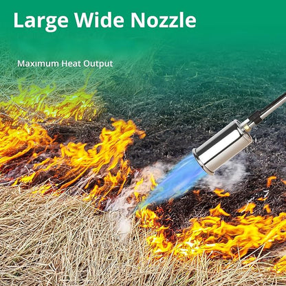 Sondiko Big Flame Propane Torch Head Kit, Weed Torch, Heavy Duty Blow Torch Detachable Propane Weed Torch with High Output for Garden Stumps Wood Ice Snow Roofing(Black & Yellow)