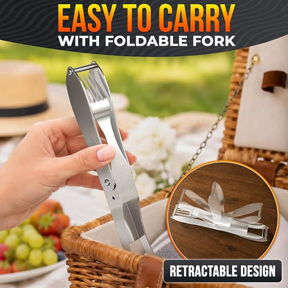 2-in-1 Watermelon Cutter Slicer Tool, Watermelon Fork, 304 Steel | Fruit Cutter Tool that Cube Mango, Cantaloupe & Dragon Fruit for Parties, Picnics & Summer Salads by Dual-Sided Blades