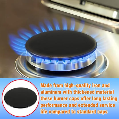 Surface burner cover replacement part suitable for GE gas range/oven/stove wb29k10006-1 large cap - 3 1/2 inches wide- wb29k10001-1 medium caps-3 3/16 wide wb29k10009-1 small cap- 2 9/16
