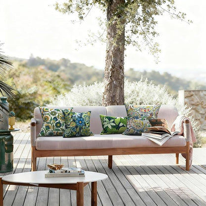 LVTXIII 2 Pack Outdoor Pillow Covers ONLY 18x18 Inch, Water-Repellent Square Decorative Cushion Covers for Patio Furniture, Garden, Sofa, Fiesta Floral