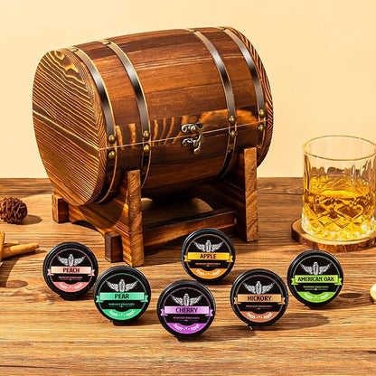 INSISART Whiskey Smoker Wood Chips, 6 Flavors Apple Cherry Oak Pear Peach Hickory, Natural Chips for Cocktails, Old Fashioned, Bourbon, Drinks, Food,Bar Accessory Gift for Men