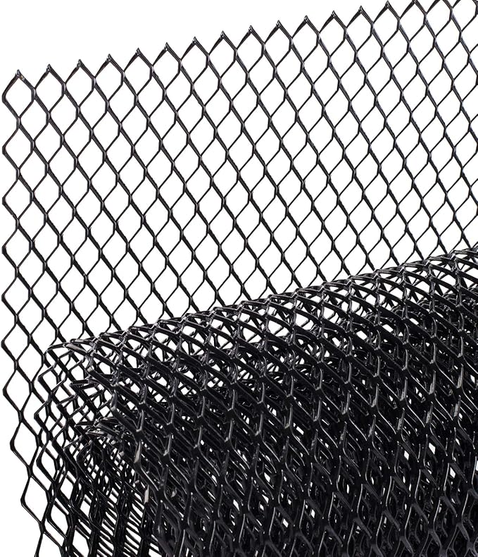 AggAuto Universal 40"x13" Car Grill Mesh 6x12mm Hexagon Hole Black | Aluminum Alloy Automotive Grille Insert Bumper, One of the Most Multifunctional Shape Grids 100x33cm