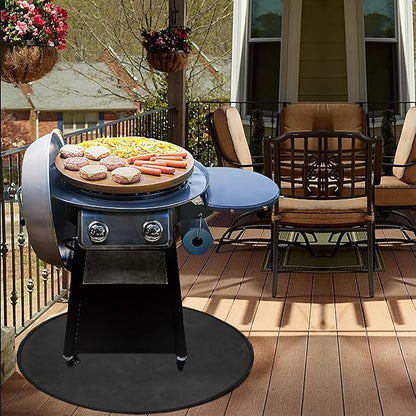 Fire Pit Mat 36" Round – Fireproof Deck Protector for Fire Pits, Triple-Layer Heat Resistant Mat for Patio, Grass & Camping, Waterproof Silicone Fiberglass Grill Pad