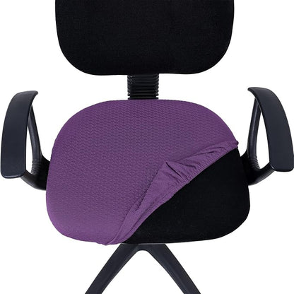 Smiry Office Computer Chair Seat Covers for Desk, Anti-dust Protector | Stretch Jacquard Removable Washable Desk Chair Seat Cushion Protectors, Purple