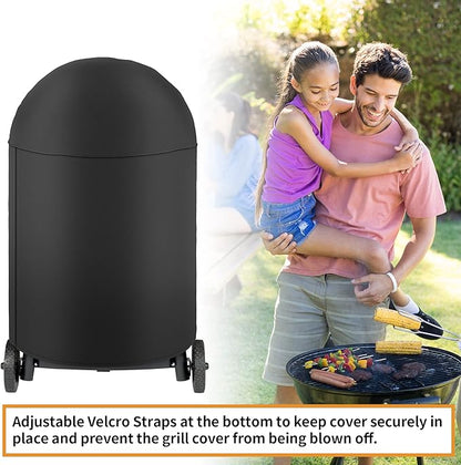 NEXCOVER Round Grill Cover | 34” Dia by 41”H BBQ Cover, Dome Smoker Cover, Fade & UV Resistant Barbecue Cover, Waterproof Heavy Duty Barbeque Cover, Compatible for Char-Griller Akorn Kamado Grills