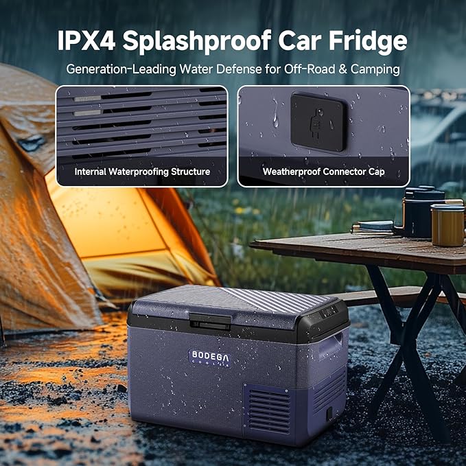 BODEGA12 volt Car Refrigerator -32 QT Portable Freezer IPX4 Waterproof Car Fridge Electric Cooler Ultra-Quiet for Truck Van Camping Travel 12/24V DC 110~240 Volt AC,-4℉~68℉