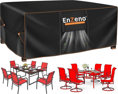 Enzeno Patio Furniture Set Cover Waterproof, Outdoor Dining Coffee Table Chair Covers Rectangular, Heavy Duty Outside Weatherproof Sectional Set Covers for Protection 72" L x 36" W x 28" H