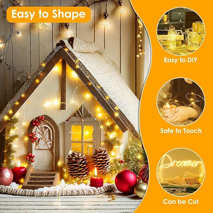 66FT 200 LED Fairy Lights with Remote, Plug in Twinkle Light Outdoor Indoor | 8 Modes, Timer, Dimmable, Memory Function, Waterproof Warm White String Lights for Bedroom Garden Party Christmas Decor