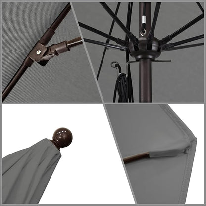 California Umbrella 11' Rd. Venture Series Contract Grade Patio Umbrella, Pulley Open, Bronze Finish, Sunbrella Granite