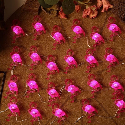 Outdoor Solar Lights for Outside Pink Flamingo Garden Decor 14ft 40LED Solar Power Fairy Lights Waterproof Summer Beach Yard Solar Landscape String Lights 14ft 40LED Patio Fence Backyard Bird Decor