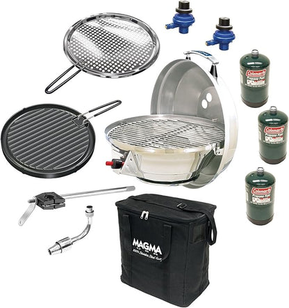 Magma A10-991 Padded Grill & Accessory Carrying/Storage Case | Marine Kettle Grill Bag | Round Grill Travel Case | Protective BBQ Storage