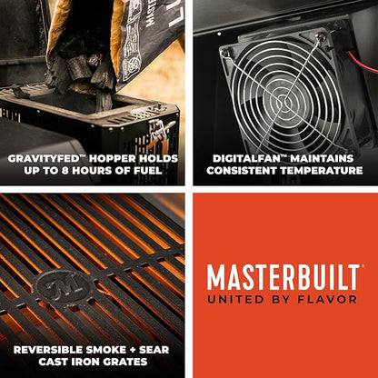 Masterbuilt® Gravity Series® 1050 Smoker Grill - Digital Charcoal Combo Grill with Free App, 1,050 Cooking Square Inches in Black, Model MB20041220