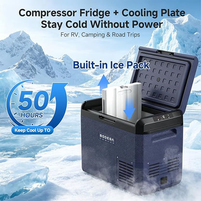 BODEGA12 volt Car Refrigerator -32 QT Portable Freezer IPX4 Waterproof Car Fridge Electric Cooler Ultra-Quiet for Truck Van Camping Travel 12/24V DC 110~240 Volt AC,-4℉~68℉